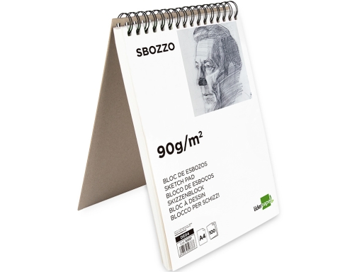 Bloc dibujo Liderpapel esbozos espiral Din A4 210x297mm 100 hojas 90gr m2 50337, imagen 4 mini