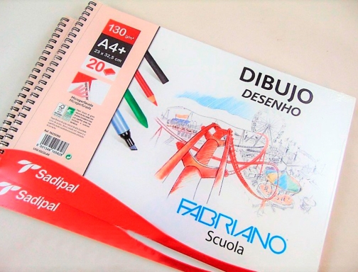 Bloc dibujo sadipal Fabriano Din A4+ espiral 20 hojas 130g m2 grano F76233350, imagen 2 mini