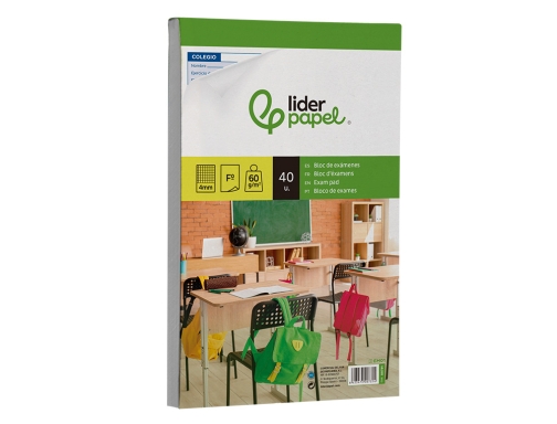 Bloc examenes Liderpapel cuadro 4mm folio 40 hojas 60g m2 00731, imagen 4 mini