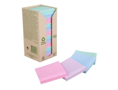 Bloc de notas adhesivas quita y pon Post-it 76x76 mm 100% reciclado 7100259226 , surtidos, imagen 5 mini