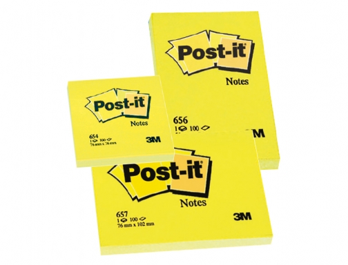 Bloc de Notas adhesivas Post it 654 amarillo 76x76mm  FT500072937 , 100 hojas, imagen 2 mini