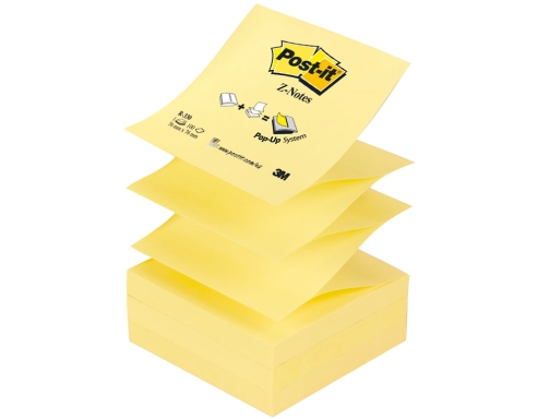 Bloc de notas adhesivas quita y pon Postit 76x76 mm znotes FT510000092 (R330AL) , amarillo, imagen 2 mini