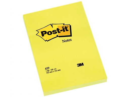 Bloc de notas adhesivas quita y pon Post-it 102x152 mm con 100 FT510010612 , amarillo, imagen 2 mini