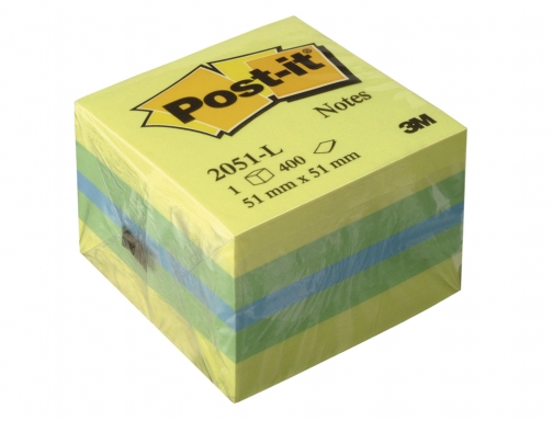 Bloc de notas adhesivas quita y pon Post-it 51x51 mm minicubo color FT510091729 , amarillo, imagen 2 mini