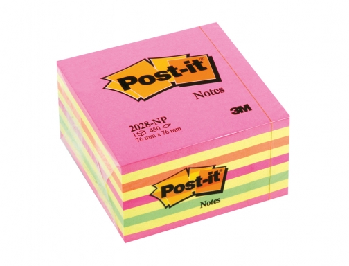 Bloc de notas adhesivas quita y pon Post-it 76x76 mm cubo color FT510093204 , rosa, imagen 2 mini