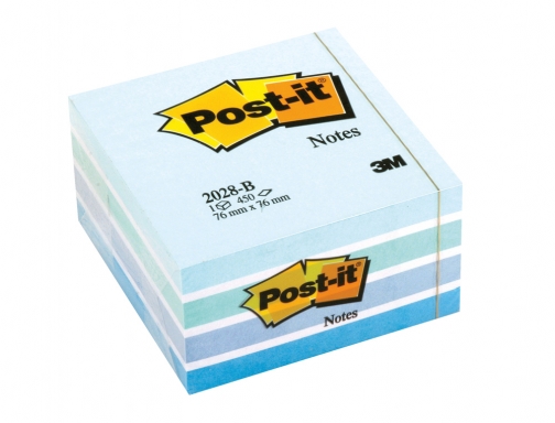 Bloc de notas adhesivas quita y pon Post-it 76x76 mm cubo color FT510093212 , azul, imagen 2 mini