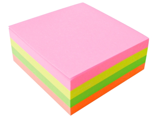 Bloc de notas adhesivas quita y pon Q-connect 76x76 mm fluorescente con KF01348 , surtidos, imagen 3 mini