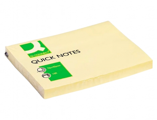 Bloc de notas adhesivas quita y pon Q-connect 76x102 mm con 100 KF01410 , amarillo, imagen 2 mini
