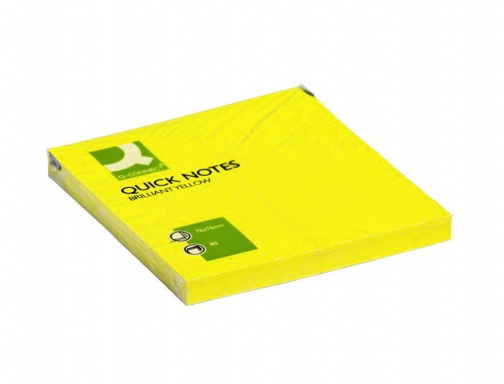 Bloc de notas adhesivas quita y pon Q-connect 76x76 mm amarillo neon KF10514, imagen 2 mini