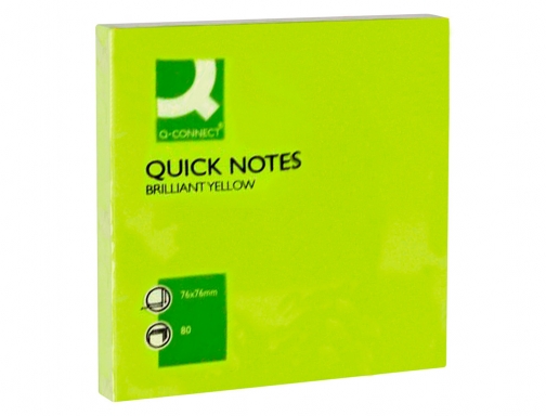 Bloc de notas adhesivas quita y pon Q-connect 76x76 mm verde neon KF10515, imagen 3 mini