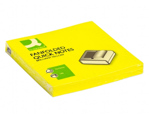 Bloc de notas adhesivas quita y pon Q-connect 76x76 mm amarillo neon KF16575, imagen 2 mini