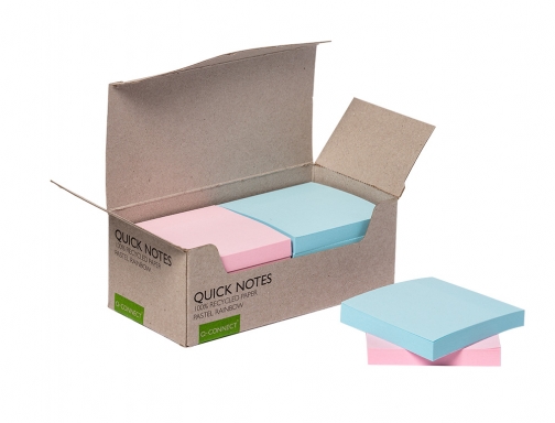 Bloc de notas adhesivas recicladas 76x76 mm, colores pastel, imagen 3 mini
