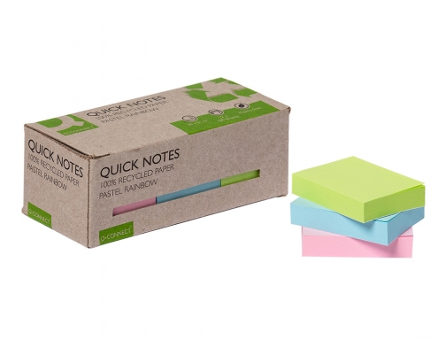 Bloc de notas adhesivas recicladas mini, 38x51 mm, colores surtidos, imagen 2 mini