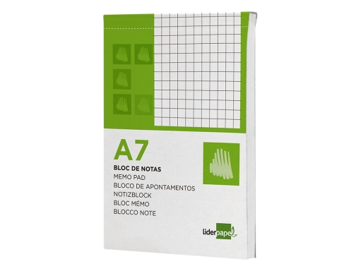 Bloc notas Liderpapel cuadro 4mm A7 80 hojas 60g m2 perforado 02608, imagen 5 mini