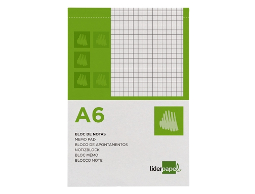 Bloc notas Liderpapel cuadro 4mm A6 80 hojas 60g m2 perforado 03323, imagen 3 mini