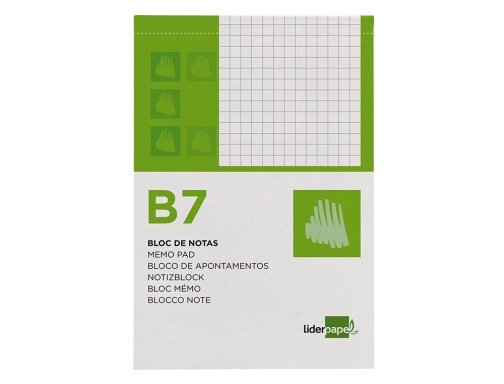 Bloc notas Liderpapel cuadro 4mm b7 80 hojas 60g m2 perforado 10438, imagen 3 mini