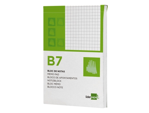 Bloc notas Liderpapel cuadro 4mm b7 80 hojas 60g m2 perforado 10438, imagen 5 mini