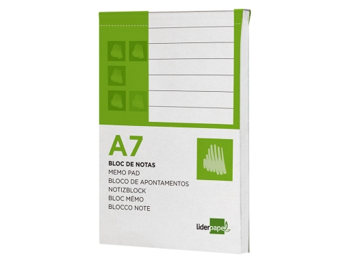 Bloc notas Liderpapel horizontal A7 80 hojas 60g m2 perforado 48394, imagen 5 mini