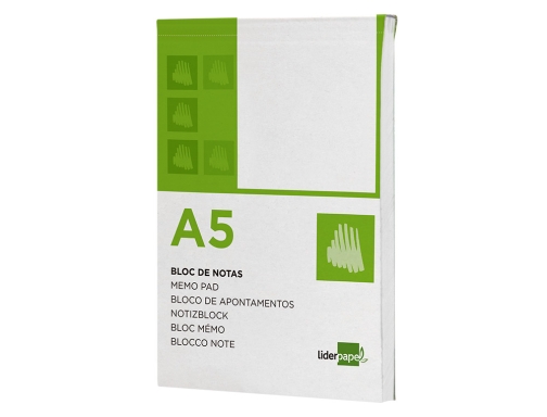 Bloc notas Liderpapel liso A5 80 hojas 60g m2 perforado 03319, imagen 5 mini