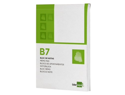 Bloc notas Liderpapel liso b7 80 hojas 60g m2 perforado 10437, imagen 4 mini