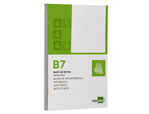 Bloc notas Liderpapel liso b7 80 hojas 60g m2 perforado 10437, imagen 5 mini