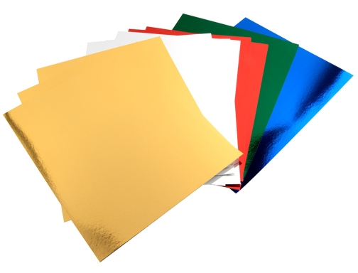 Bloc trabajos manuales Liderpapel cartulina metalizada 240x315mm 10 hojas colores surtidos 50334, imagen 4 mini