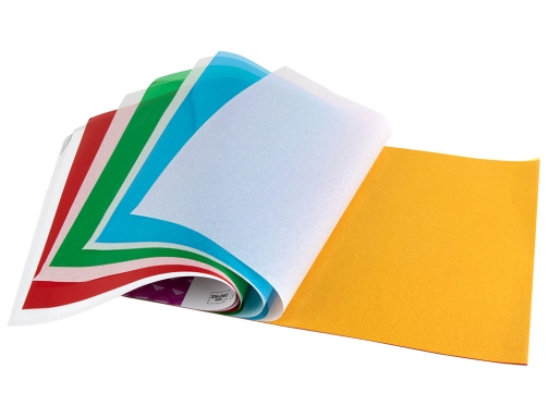 Bloc trabajos manuales Liderpapel celofan 240x315mm 10 hojas colores surtidos 32613, imagen 4 mini