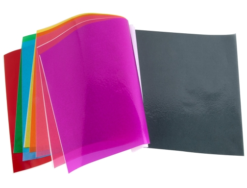 Bloc trabajos manuales Liderpapel celofan 240x315mm 10 hojas colores surtidos 32613, imagen 5 mini