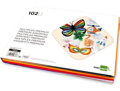 Bloc trabajos manuales Liderpapel multiple premium 240x315mm 102 hojas colores surtidos 50336, imagen 3 mini