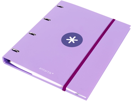 Carpeta con recambio liderpapel Antartik A4 cuadro 5mm forrada 4 anillas 25mm AW61 , lavanda, imagen 4 mini
