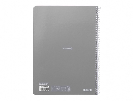 Cuaderno espiral Liderpapel A4 micro smart tapa blanda 80h60gr horizontal 7mm doble 08190, imagen 5 mini