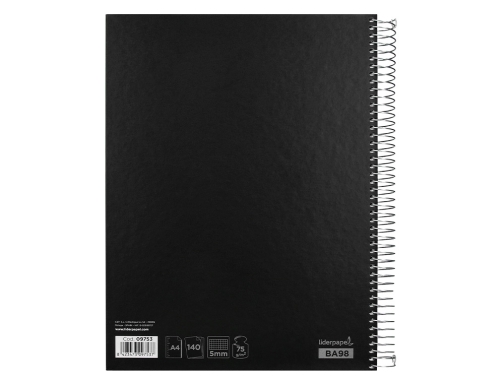 Cuaderno espiral Liderpapel A4 micro jolly tapa forrada 140h 75 gr cuadro 09753, imagen 4 mini