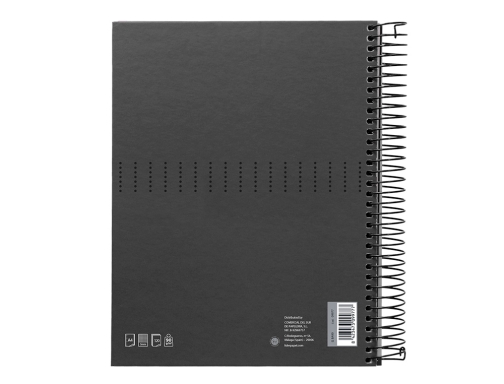 Cuaderno espiral Liderpapel A4 micro crafty tapa forrada 120h 90 gr cuadro 09977, imagen 2 mini