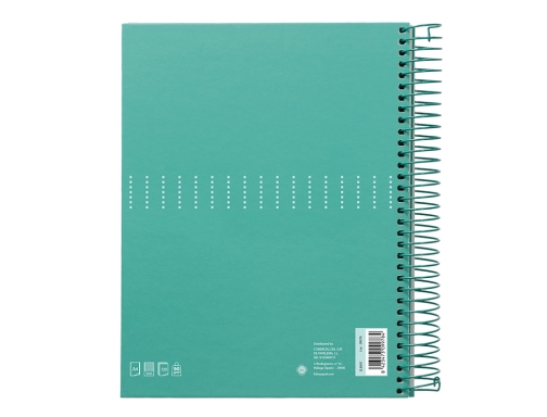 Cuaderno espiral Liderpapel A4 micro crafty tapa forrada 120h 90gr cuadro 5mm 09978, imagen 2 mini