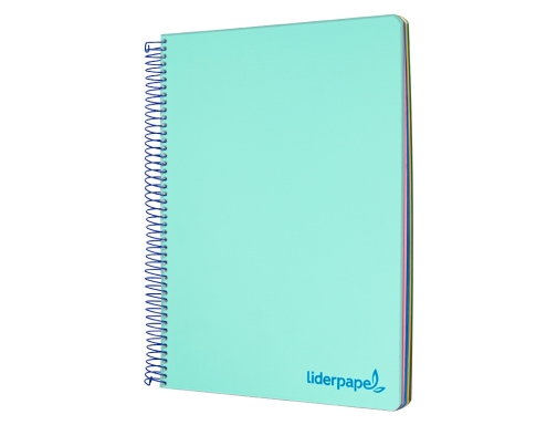 Cuaderno espiral Liderpapel A5 micro wonder tapa plastico 120h 90g cuadro 5mm 09236, imagen 4 mini