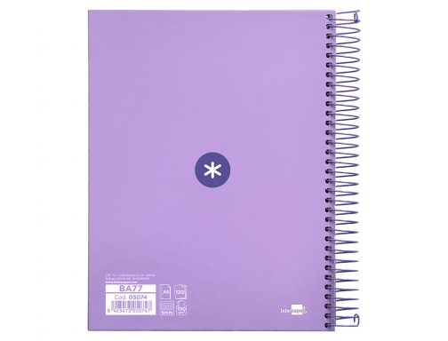 Cuaderno espiral liderpapel A5 micro Antartik tapa forrada120h 90 gr cuadro 5mm BA77, imagen 3 mini