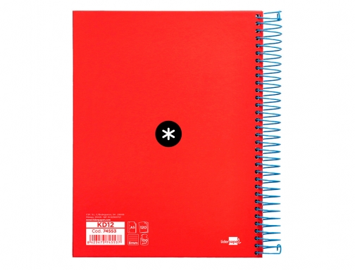 Cuaderno espiral liderpapel A5 micro Antartik tapa forrada 120h 90 gr horizontal KD12, imagen 3 mini