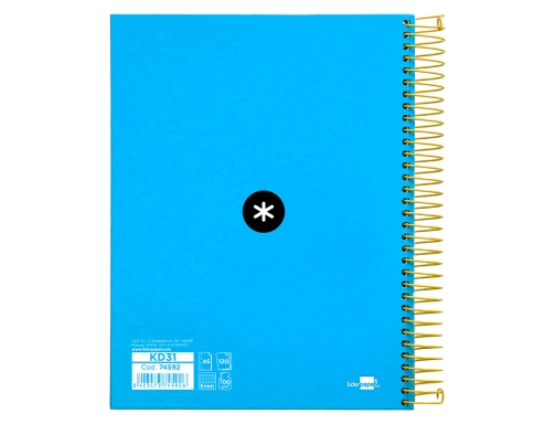 Cuaderno espiral liderpapel A5 micro Antartik tapa forrada120h 90 gr cuadro 5mm KD31, imagen 3 mini