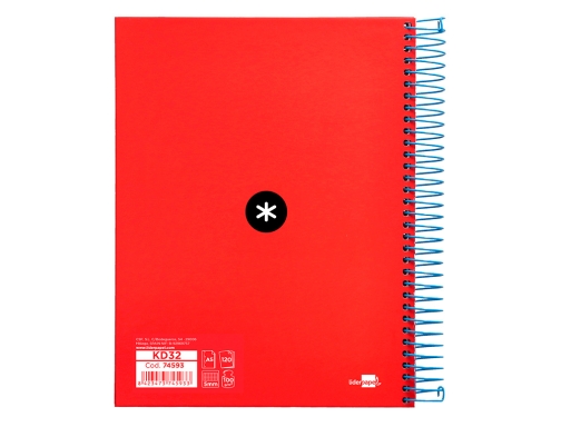 Cuaderno espiral liderpapel A5 micro Antartik tapa forrada120h 90 gr cuadro 5mm KD32, imagen 3 mini