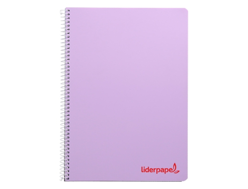 Cuaderno espiral Liderpapel A5 wonder tapa plastico 80h 90g cuadro 4mm con 09227, imagen 3 mini