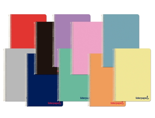 Cuaderno espiral Liderpapel A5 wonder tapa plastico 80h 90g rayado n.46 colores 09231, imagen 2 mini