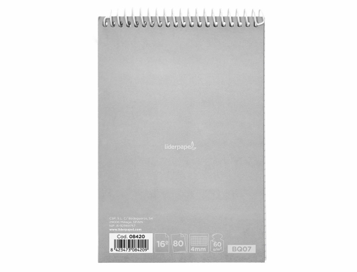 Cuaderno espiral Liderpapel bolsillo dieciseiavo apaisado witty tapa dura dura 80h 60 08420, imagen 5 mini