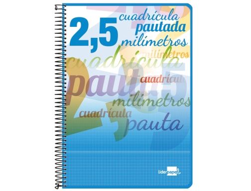 Cuaderno espiral Liderpapel cuarto pautaguia tapa blanda 40h 75 gr cuadro pautado 58591, imagen 2 mini