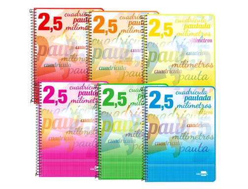 Cuaderno espiral Liderpapel cuarto pautaguia tapa blanda 40h 75 gr cuadro pautado 58591, imagen 3 mini