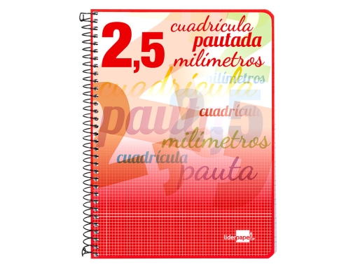 Cuaderno espiral Liderpapel cuarto pautaguia tapa blanda 40h 75 gr cuadro pautado 58591, imagen 4 mini