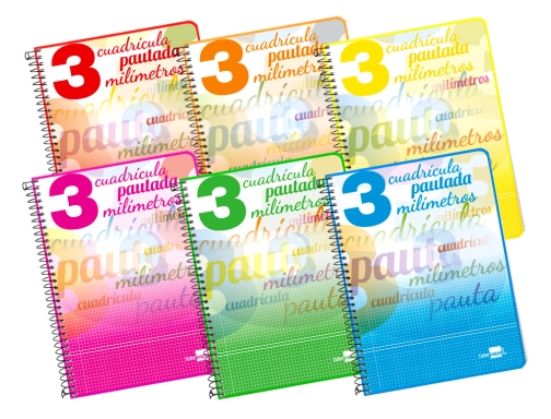 Cuaderno espiral Liderpapel cuarto pautaguia tapa dura 80h75 gr cuadro pautado 3 73927, imagen 3 mini