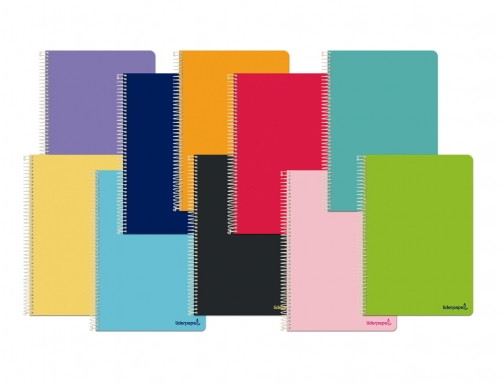 Cuaderno espiral Liderpapel cuarto smart tapa blanda 80h 60gr rayado n46 colores 08396, imagen 2 mini