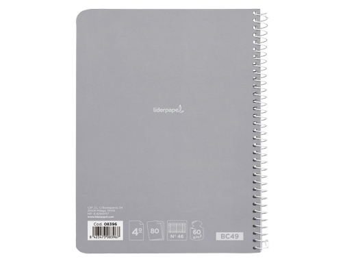 Cuaderno espiral Liderpapel cuarto smart tapa blanda 80h 60gr rayado n46 colores 08396, imagen 5 mini