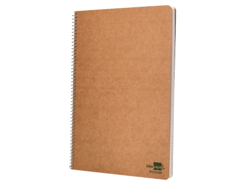 Cuaderno espiral Liderpapel folio ecouse tapa cartulina kraft 80h papel reciclado 80 91051, imagen 5 mini