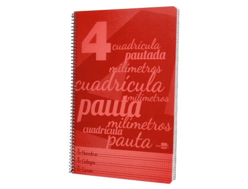 Cuaderno espiral Liderpapel folio pautaguia tapa plastico 80h 75gr cuadro pautado 4mm 06480, imagen 5 mini